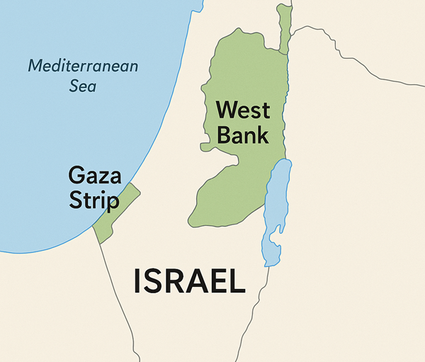 Between War and Survival: Understanding the Israel–Gaza Conflict, Hamas, and the Genocide Debate 2 Image of map of Israel highlighting the Gaza Strip